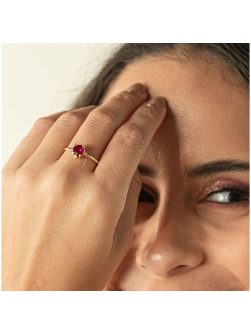 Anel de Ouro 18k Pedra Oval