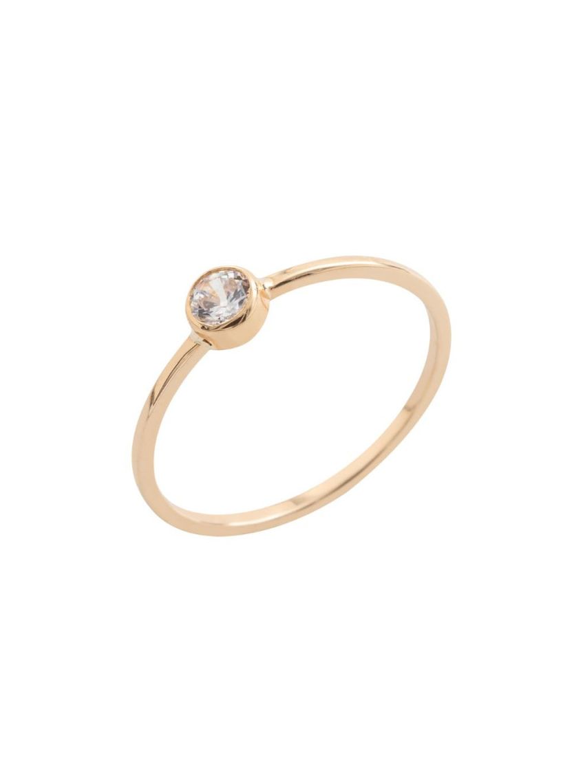 Anel Feminino de Ouro 18k com Pedra
