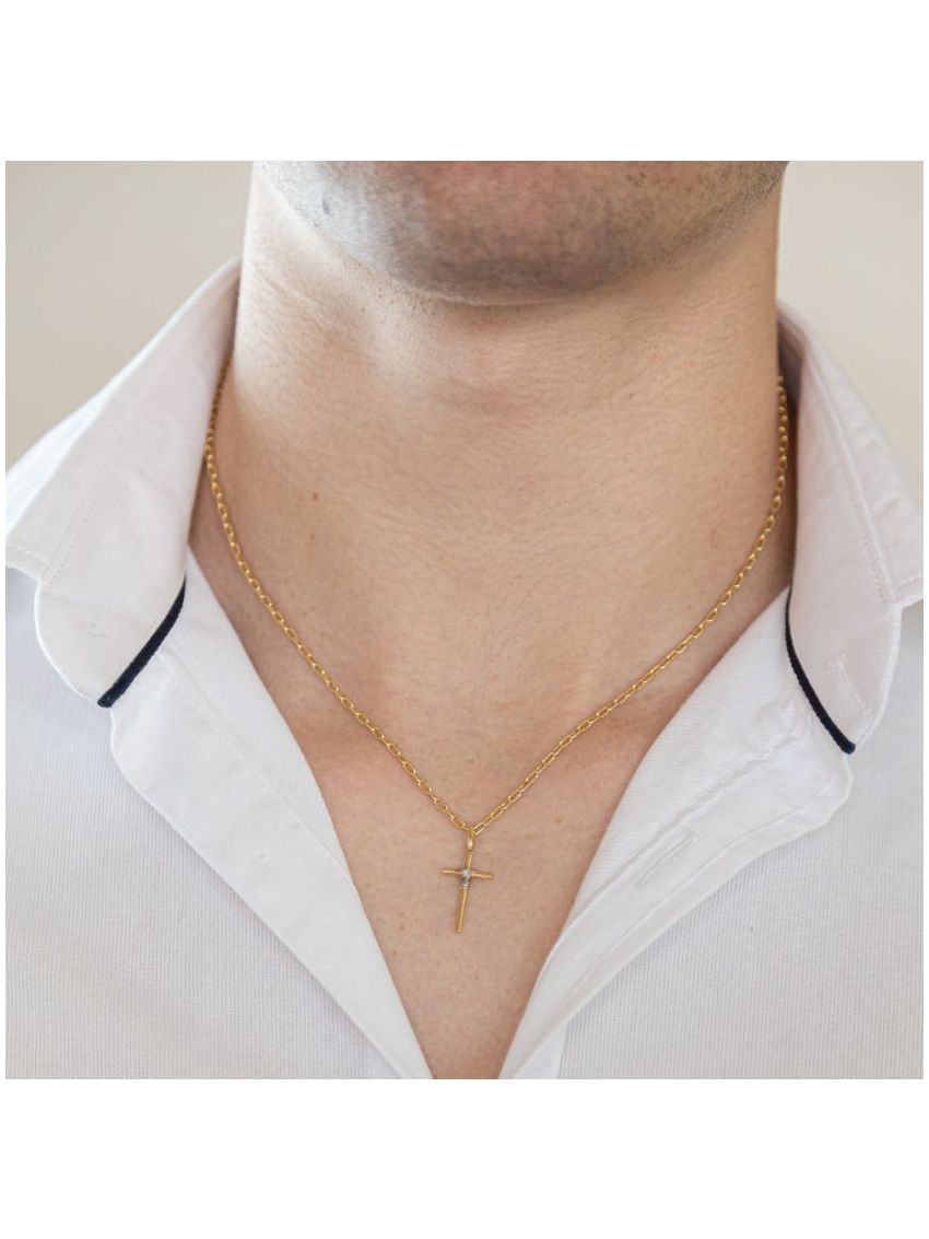Pingente de Ouro 18k Cruz Médio