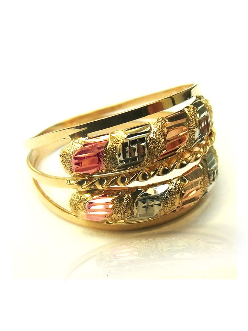 Anel de Ouro 3 Aros 18k Feminino Bello Cororato