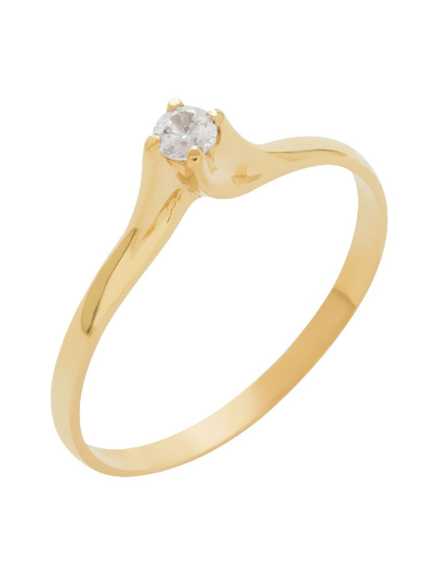 Anel de Ouro 18k Solitário Tazza Diamante de 3mm