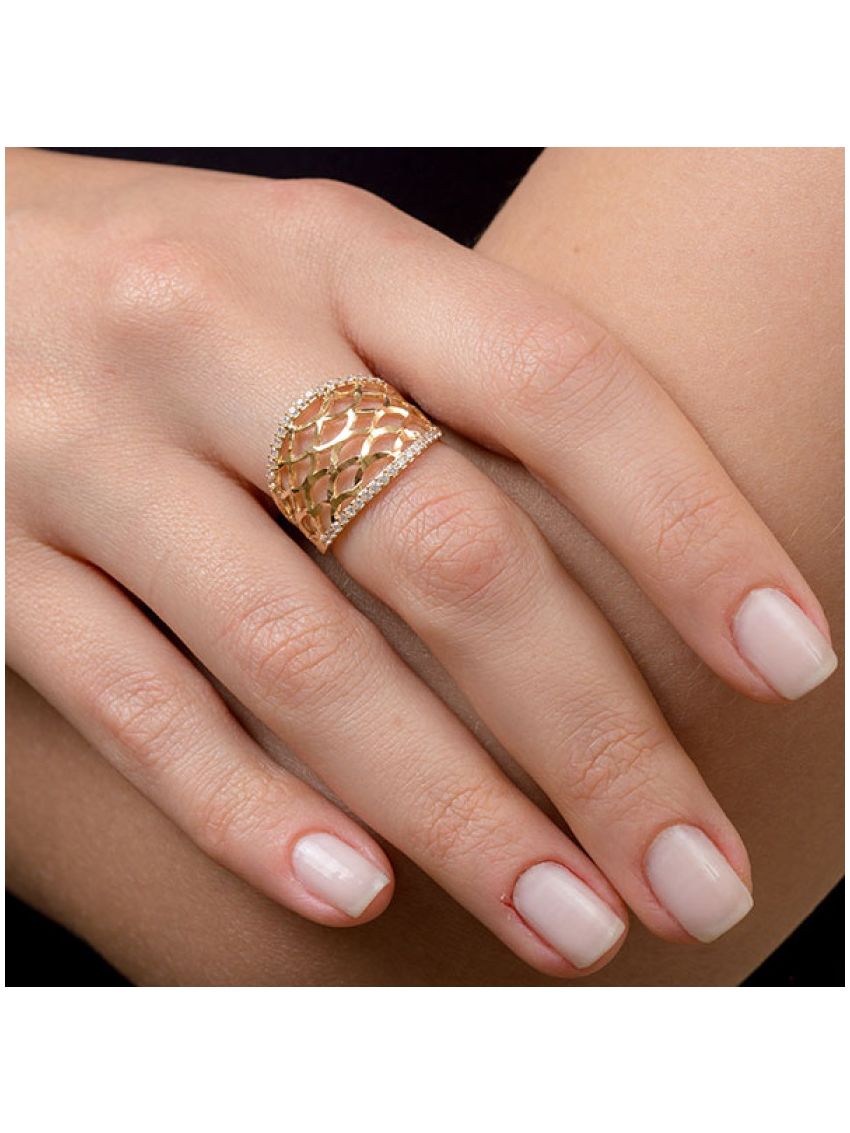 Anel de Ouro 18k com Zircônio Richiedere