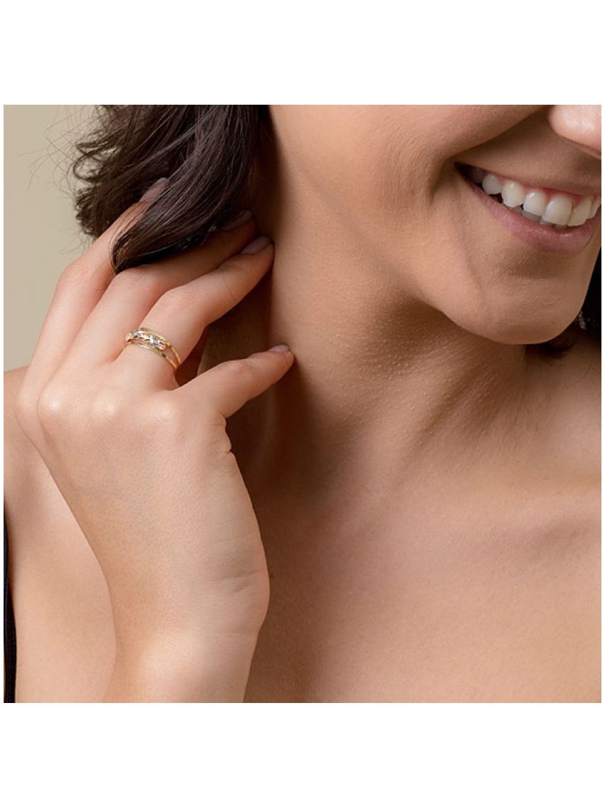 Anel de Ouro 18k Bellezza Tricolore