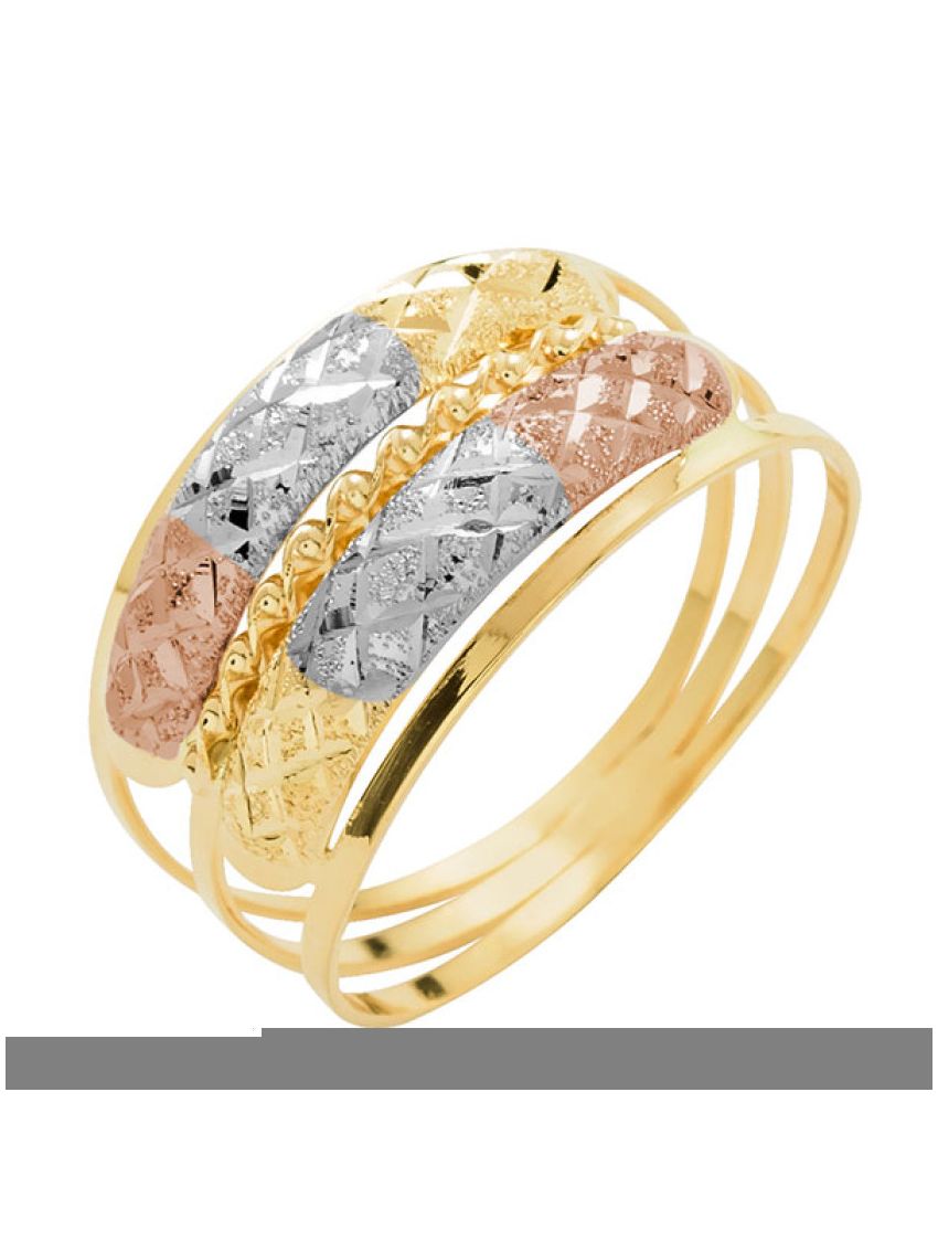 Anel de Ouro 18k Tre Anelli