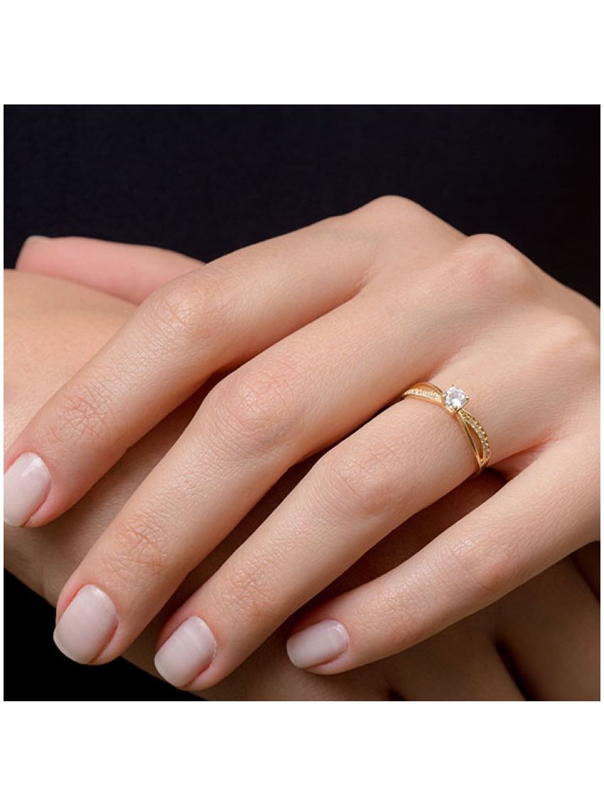 Anel de Ouro 18k Solitário Infinito