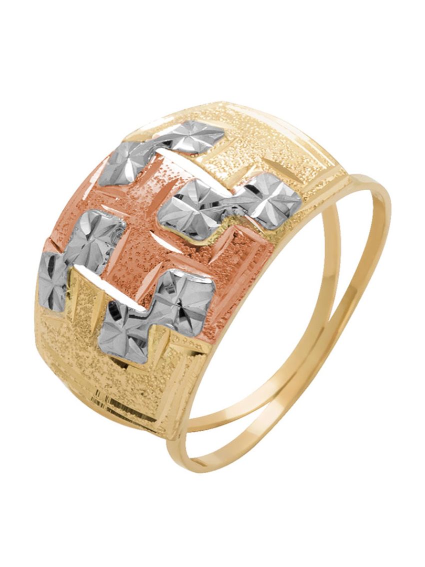 Anel de Ouro 18k Tricolor Cadere
