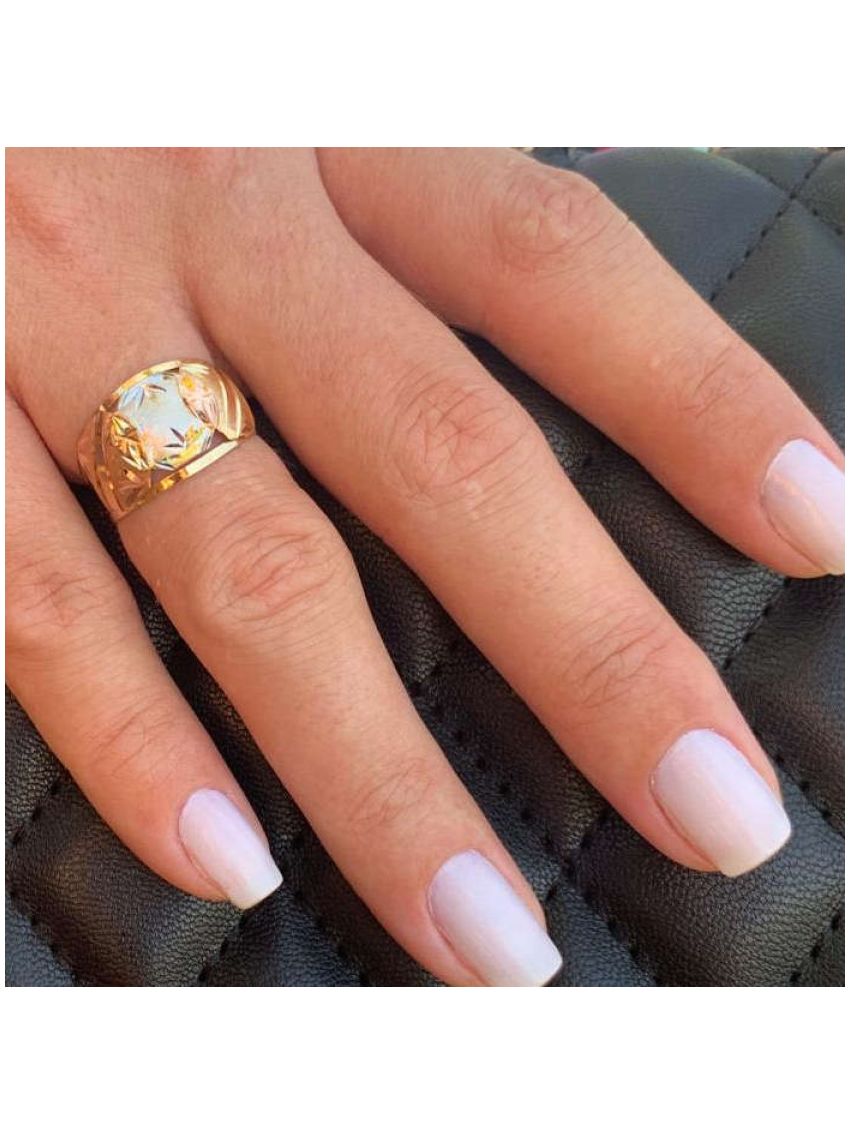 Anel de Ouro 18k Tricolor Feminino