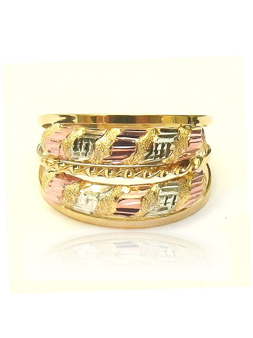 Anel de Ouro 3 Aros 18k Feminino Bello Cororato