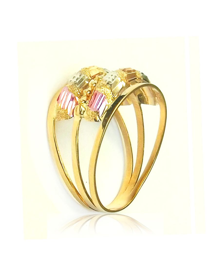Anel de Ouro 3 Aros 18k Feminino Bello Cororato