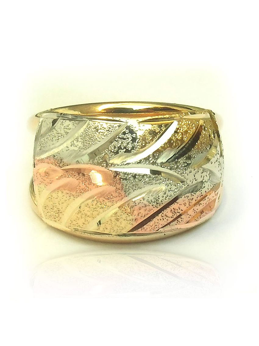 Anel em Ouro Branco, Rose e Amarelo 18k Marola