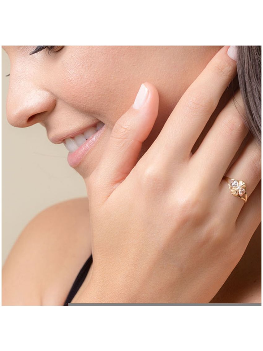 Anel de Ouro 18k Tricolor Florzinha