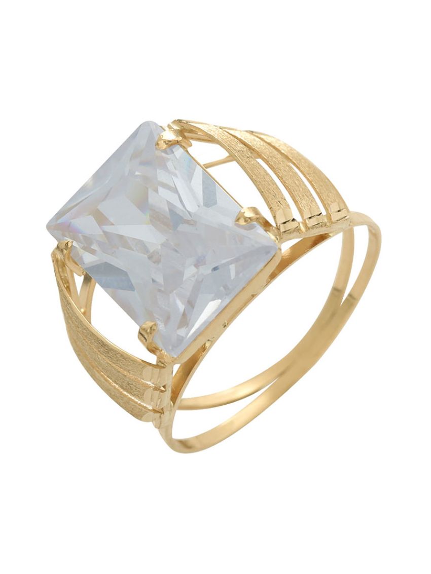 Anel De Ouro 18k Ocean Com Pedra Zircônia