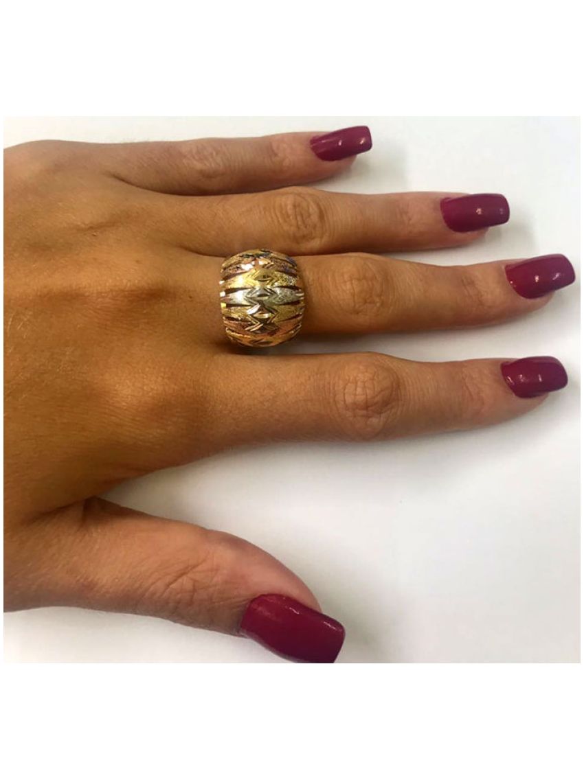 Anel Ouro 18k Feminino Pilastro Colore