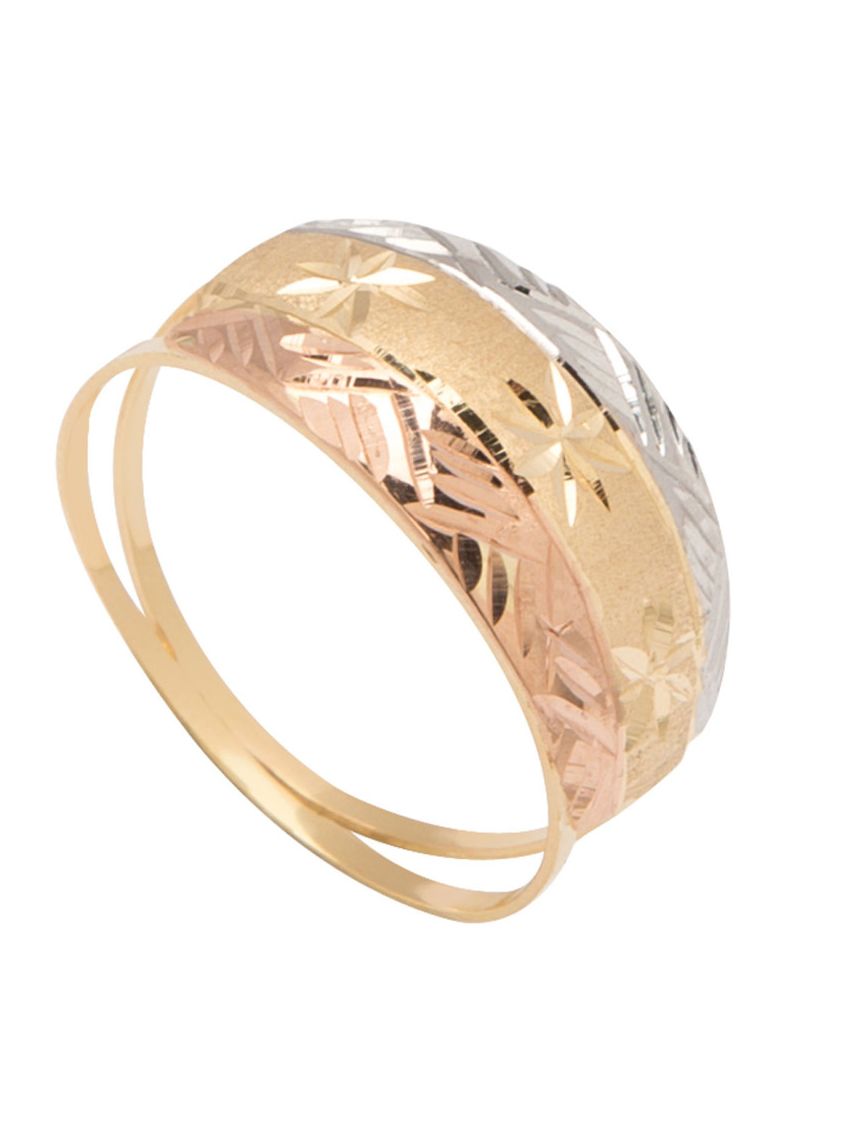 Anel de Ouro 18k 3 Ouros Feminino Rischi