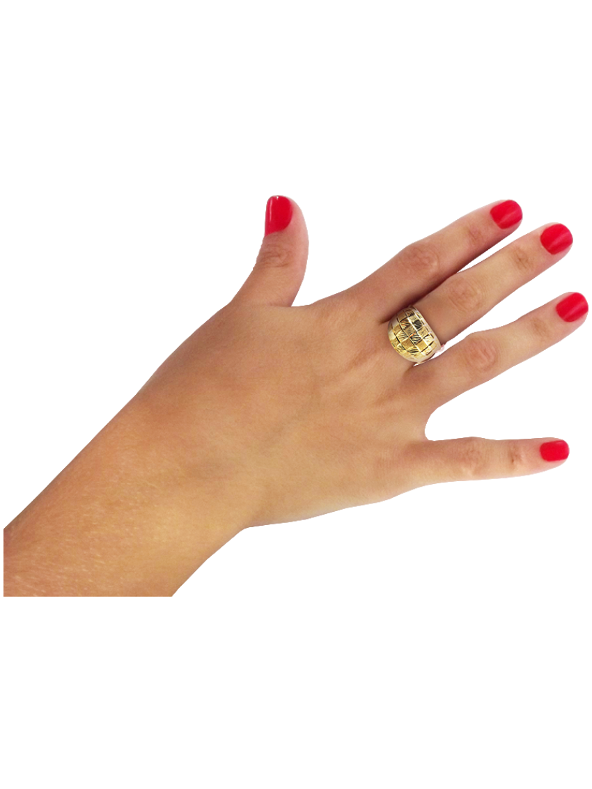 Anel em Ouro Feminino 18k Abaulada King