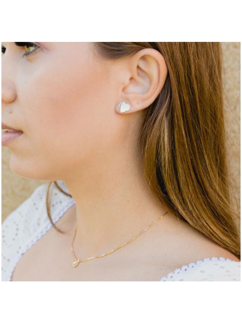 Brinco de Ouro 18k Coração Liso Pequeno