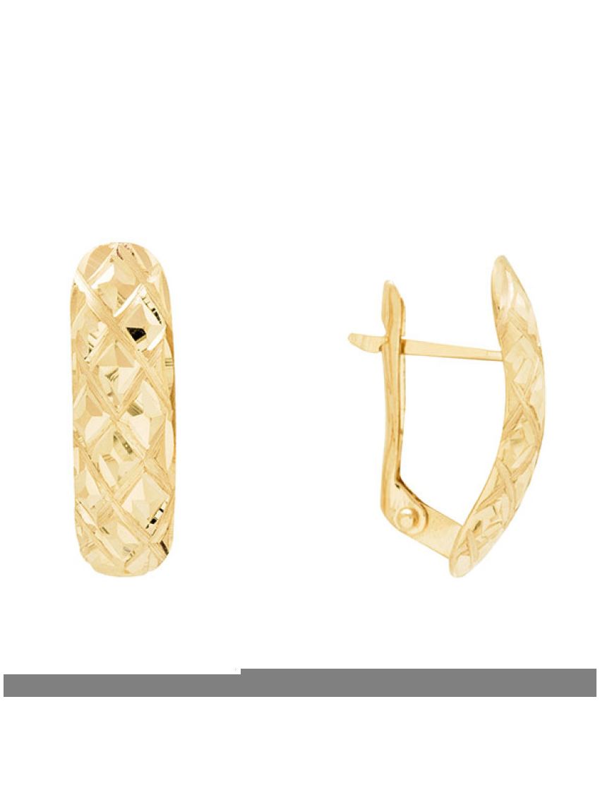 Brinco de Ouro Amarelo 18k Esagono Oro