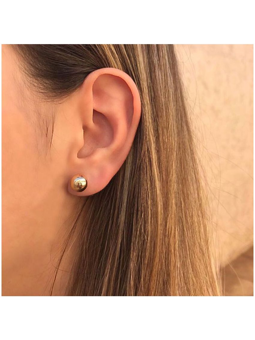Brinco Bola de Ouro 18k Médio 7mm