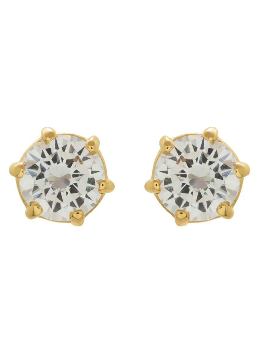 Brinco de Ouro 18k com Pedra Zircônio Stelline