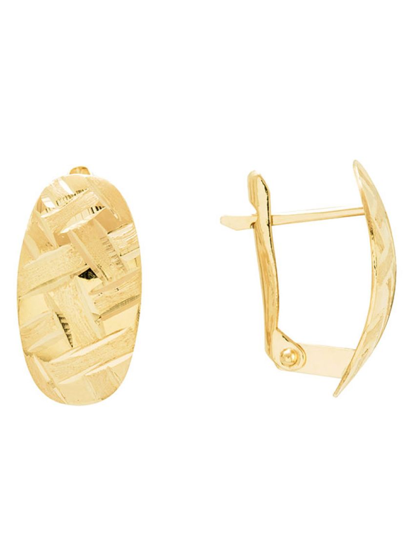 Brinco de Ouro Amarelo 18k Feminino Ovale Giallo