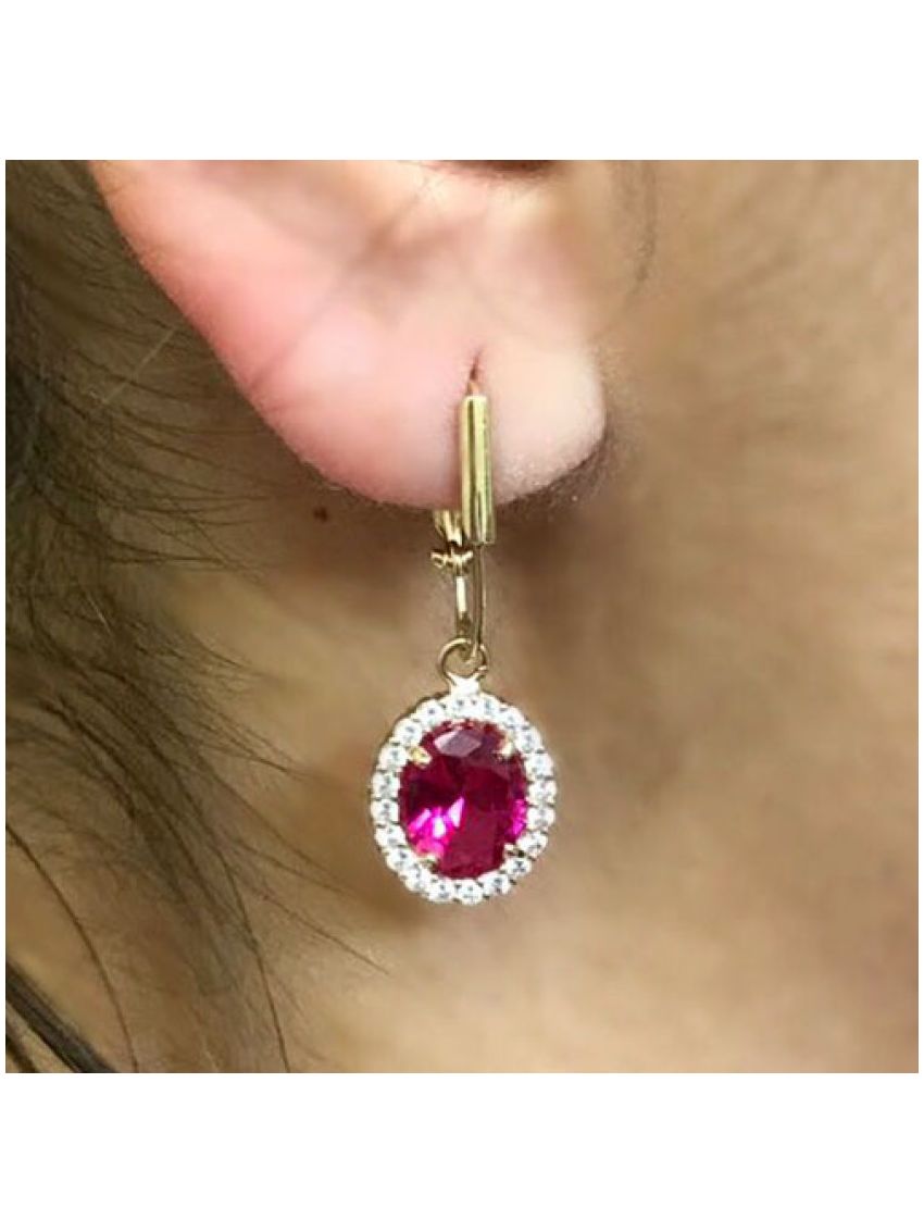 Brinco de Ouro 18k Feminino Rogue com Pedras Zircônias