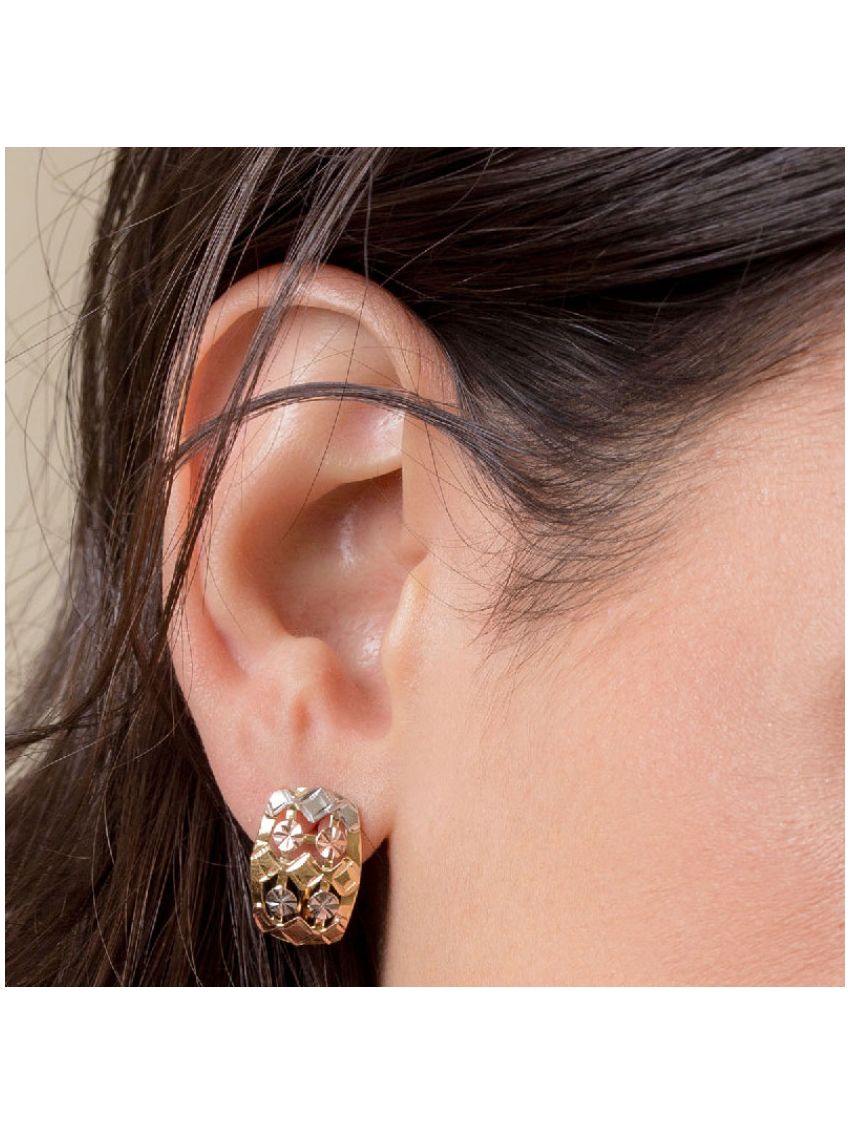 Brinco de Ouro 18k Tricolor Aparatus