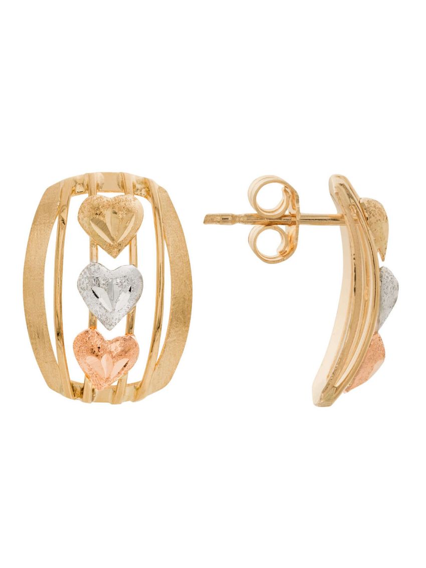 Brinco de Ouro 18k Feminino Cuore Felice