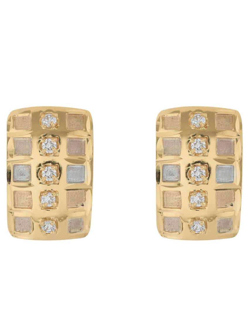 Brinco De Ouro 18k com Zircônia Colore Di Pietra