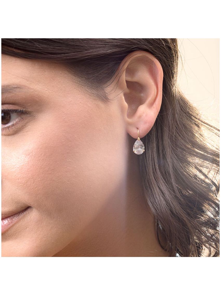 Brinco Ouro 18k Feminino Goccia Bianca