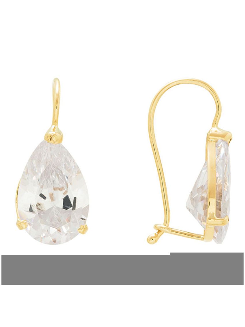 Brinco Ouro 18k Feminino Goccia Bianca