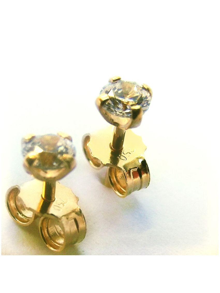 Brinco de Ouro Zircônia Delicato