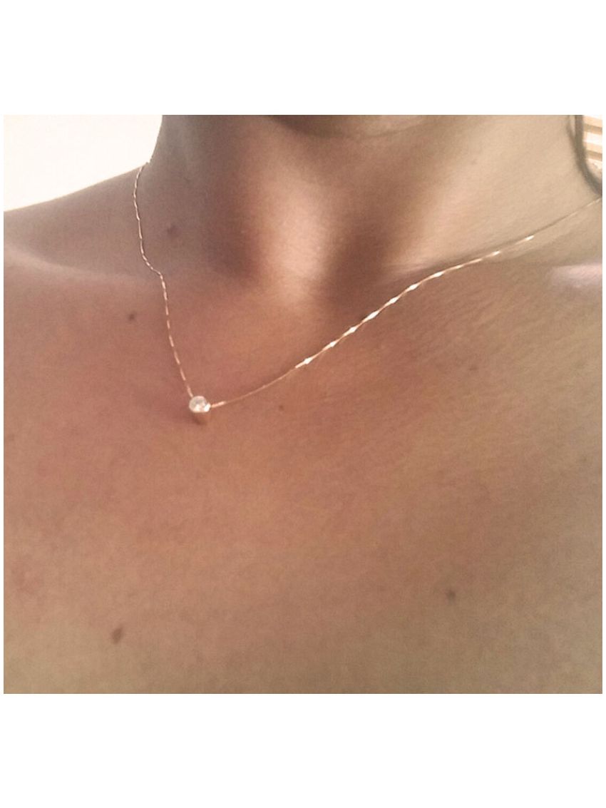 Corrente de Ouro 18k Veneziana com Pingente Ponto de Luz