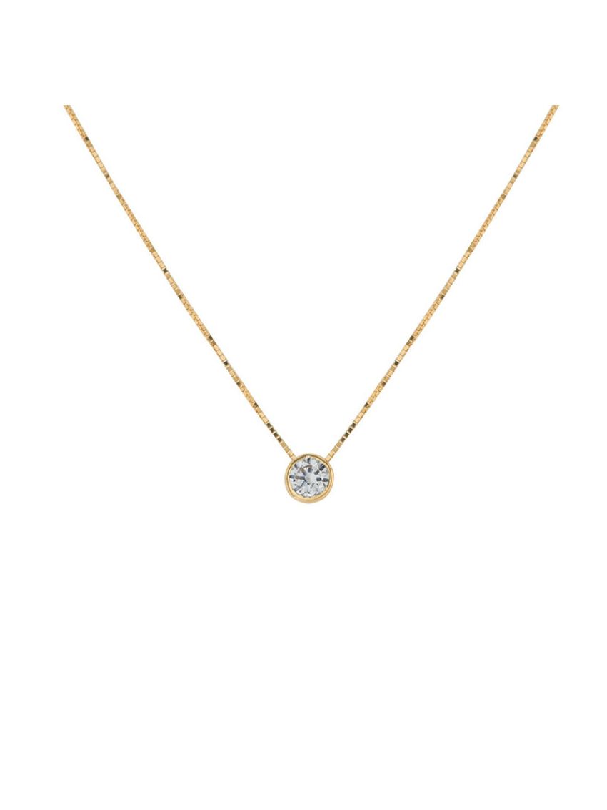 Corrente de Ouro 18k Veneziana com Pingente Ponto de Luz