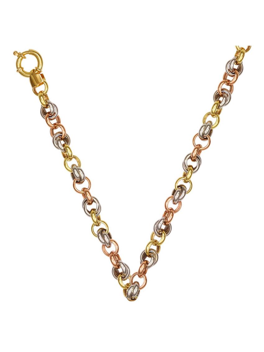 Corrente de Ouro  Par Tricolor 45 cm