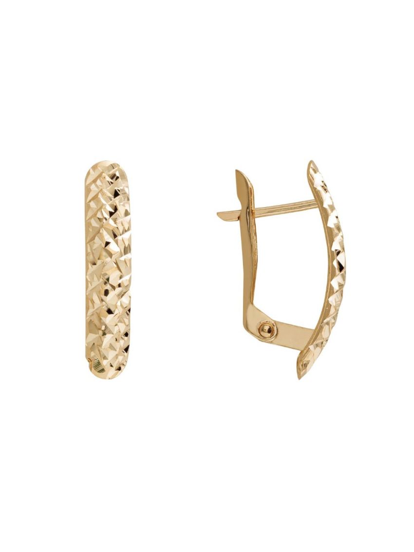 Brinco Feminino de Ouro 18k Bordado