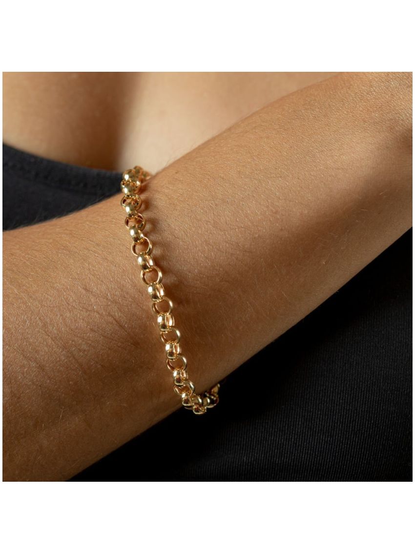 Pulseira Feminina Ouro 18k Portuguesa Fio Largo