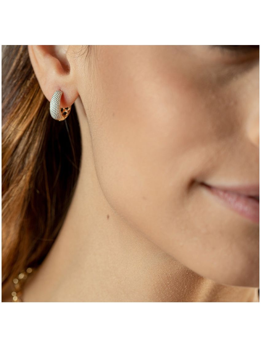 Brinco Feminino de Argola Ouro 18k com Ródio