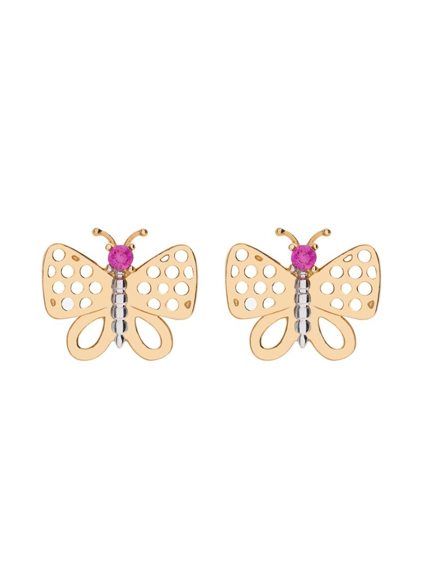 Brinco Feminino de Ouro 18k Borboleta