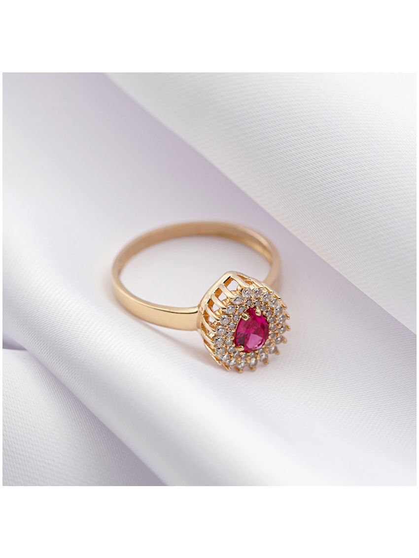 Anel de Ouro 18k com Pedra Gota 