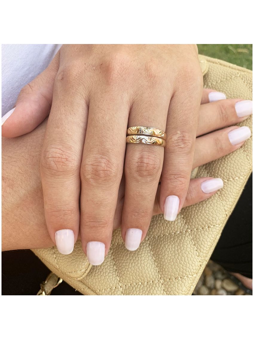 Par de Aparadores de Ouro 18k Feminino Tricolor 