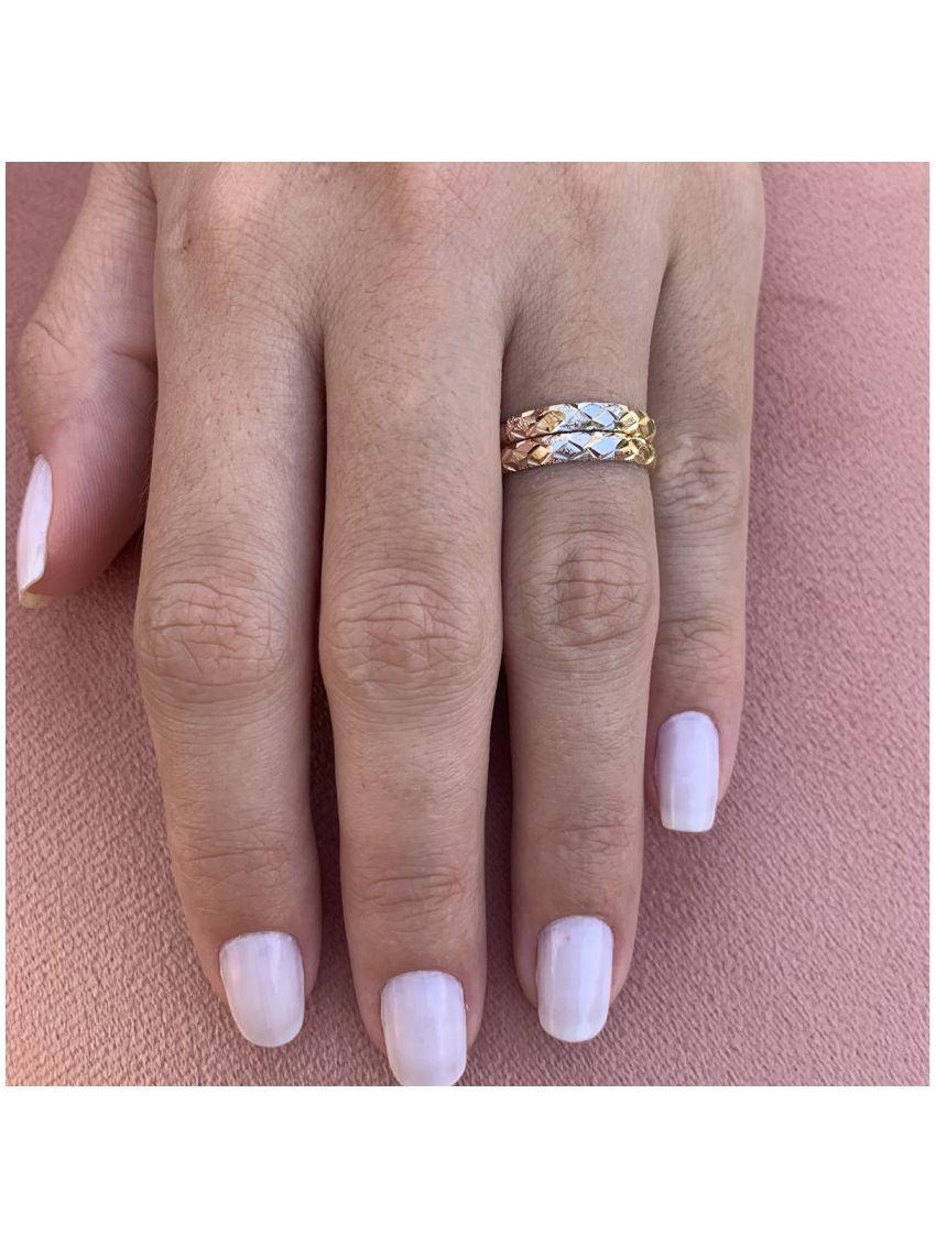 Par de Aparadores de Ouro 18k Feminino Tricolor