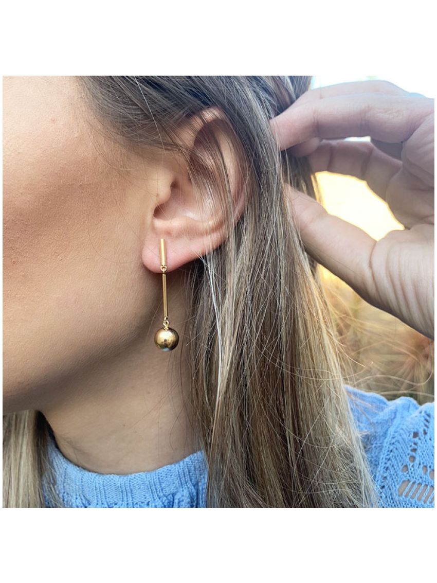 Brinco de Ouro 18k Bola 9mm