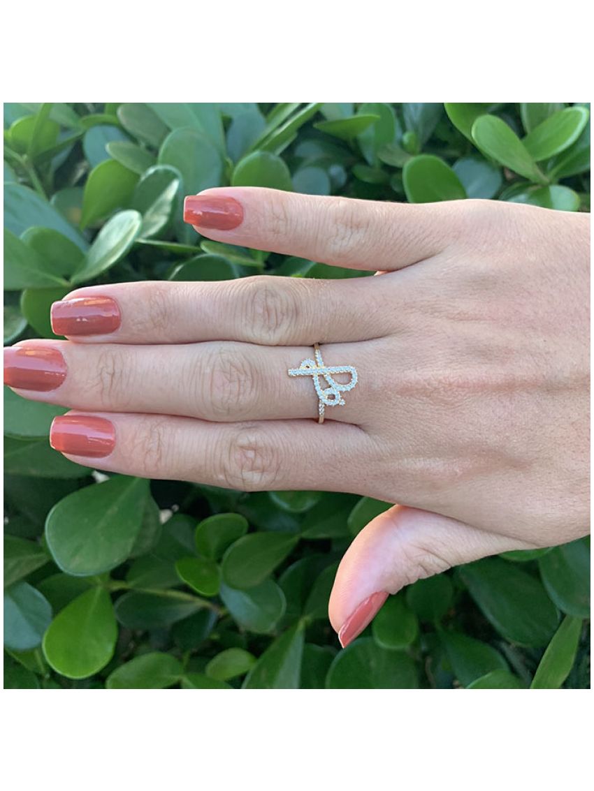 Anel de Ouro 18k Feminino Fé 