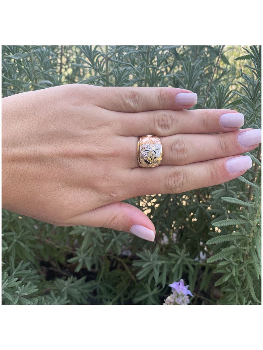 Anel de Ouro 18k Feminino Tricolor Kreuz 