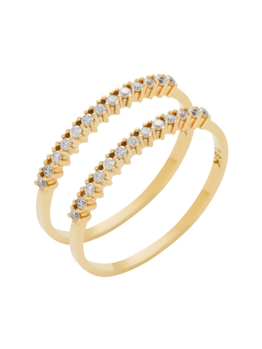 Par de Aparador de Ouro 18k com Pedras Zircônia