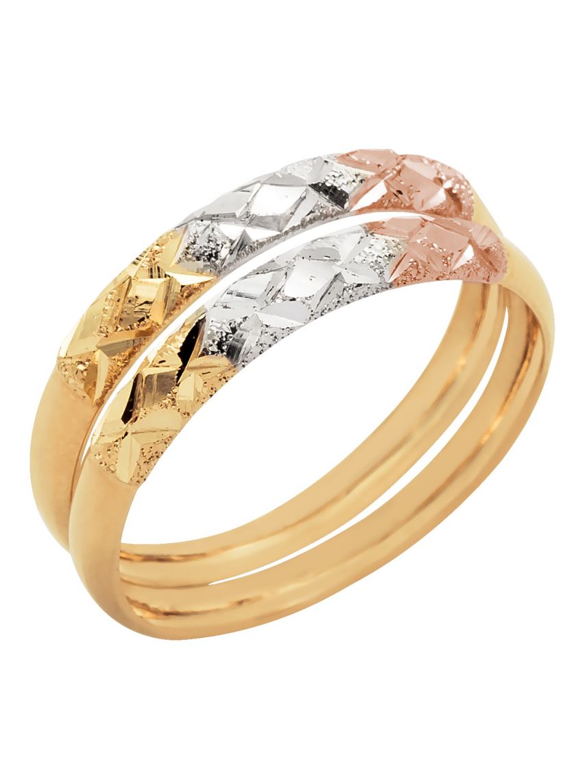 Par de Aparadores de Ouro 18k Feminino Tricolor