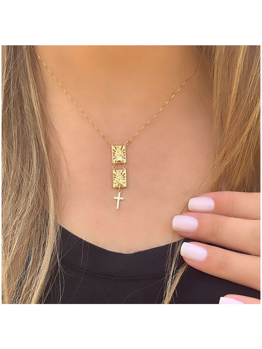Escapulário Feminino de Ouro 18k