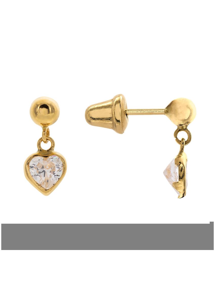 Brinco de Ouro 18k Coração Infantil