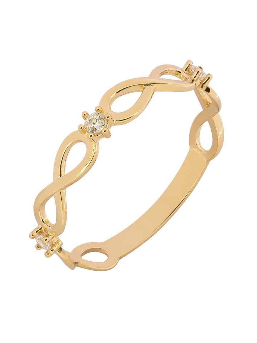Anel de Ouro 18k  Feminino Infinito Vazado
