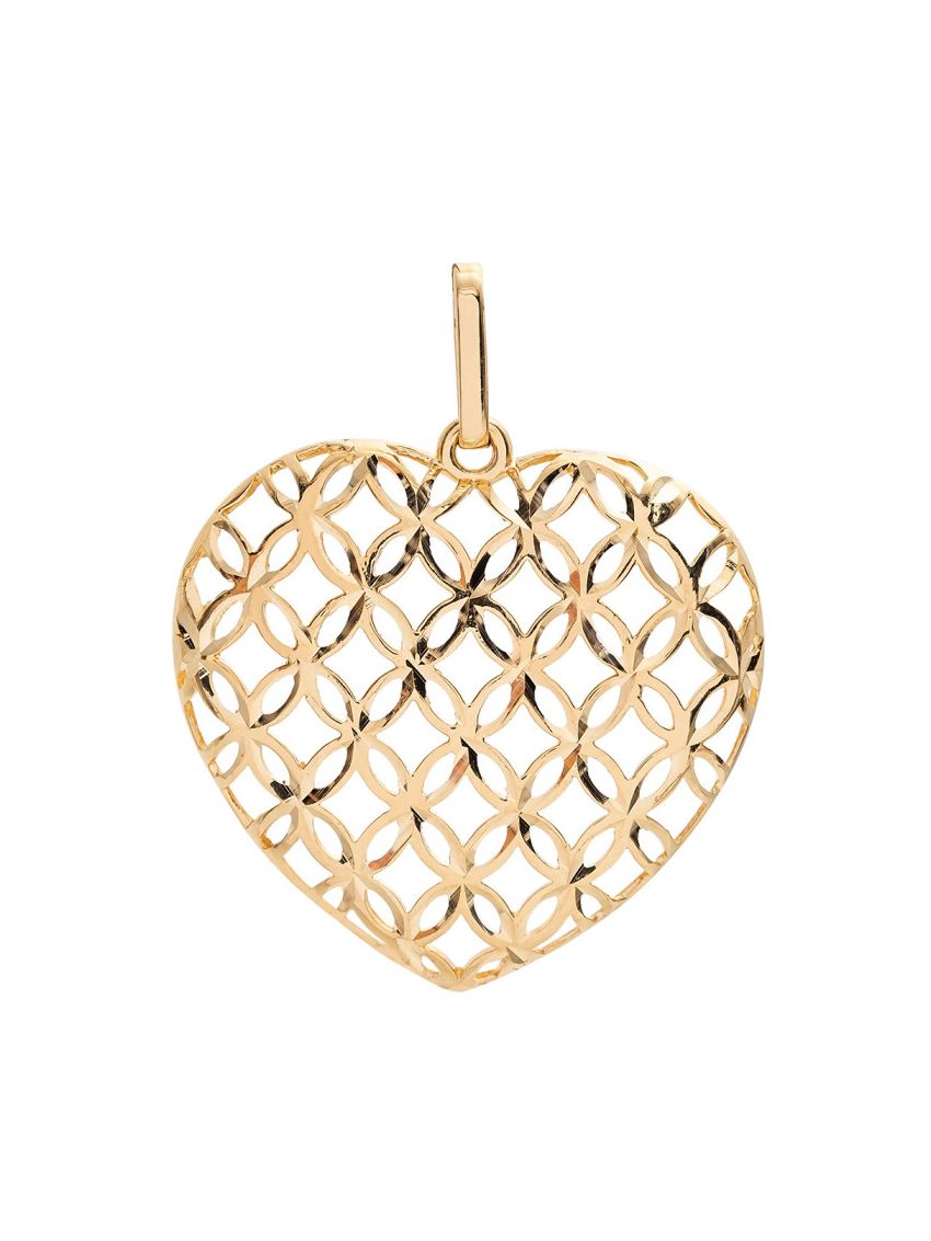 Pingente de Ouro 18k Coração Vazado Grande